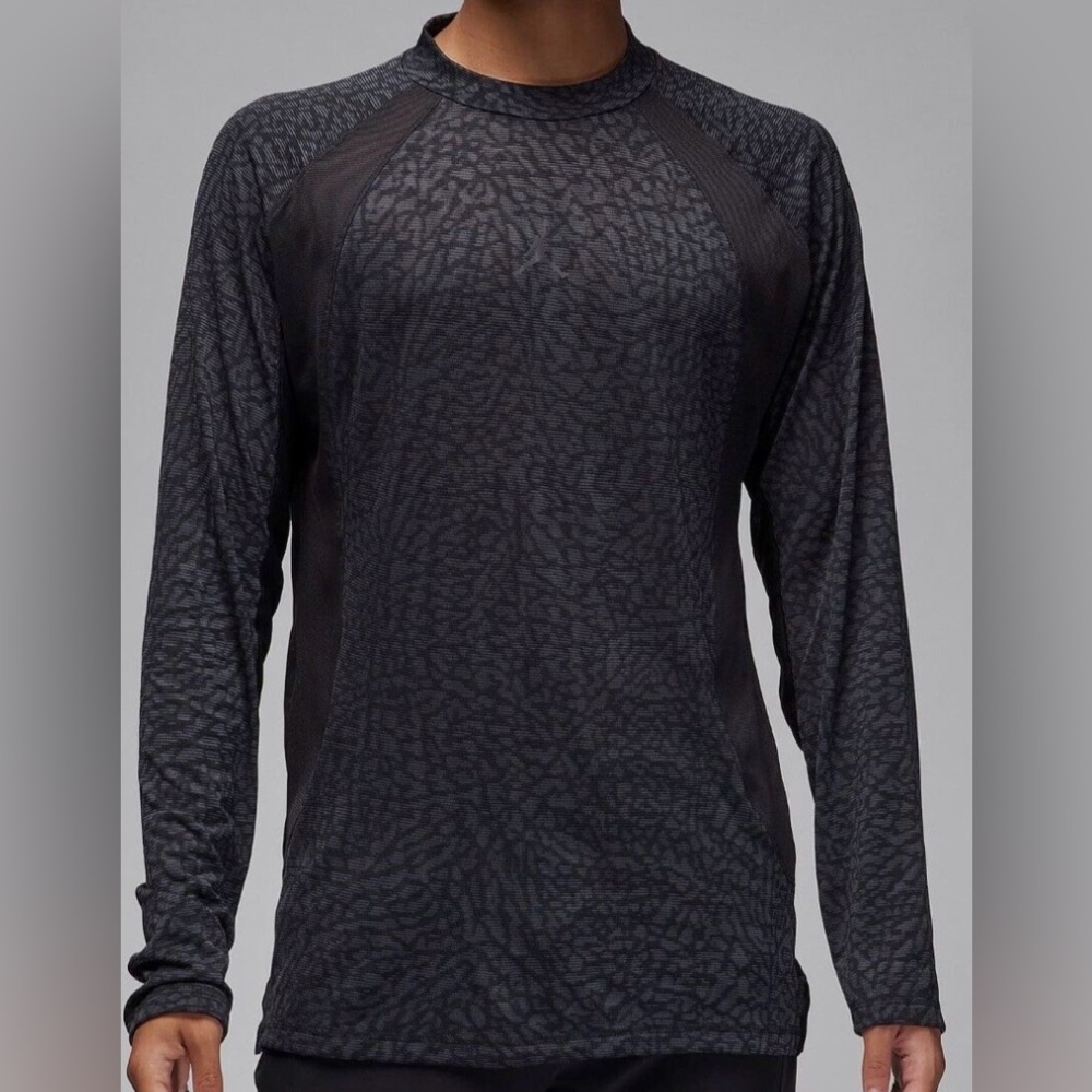 Professional Athletes Air Jordan Long Sleeve Performance Top Black/Gray-Size XL